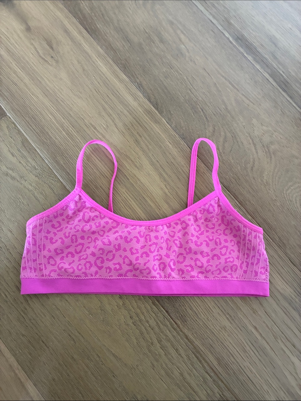 Girls Pink Leopard Print Bralette